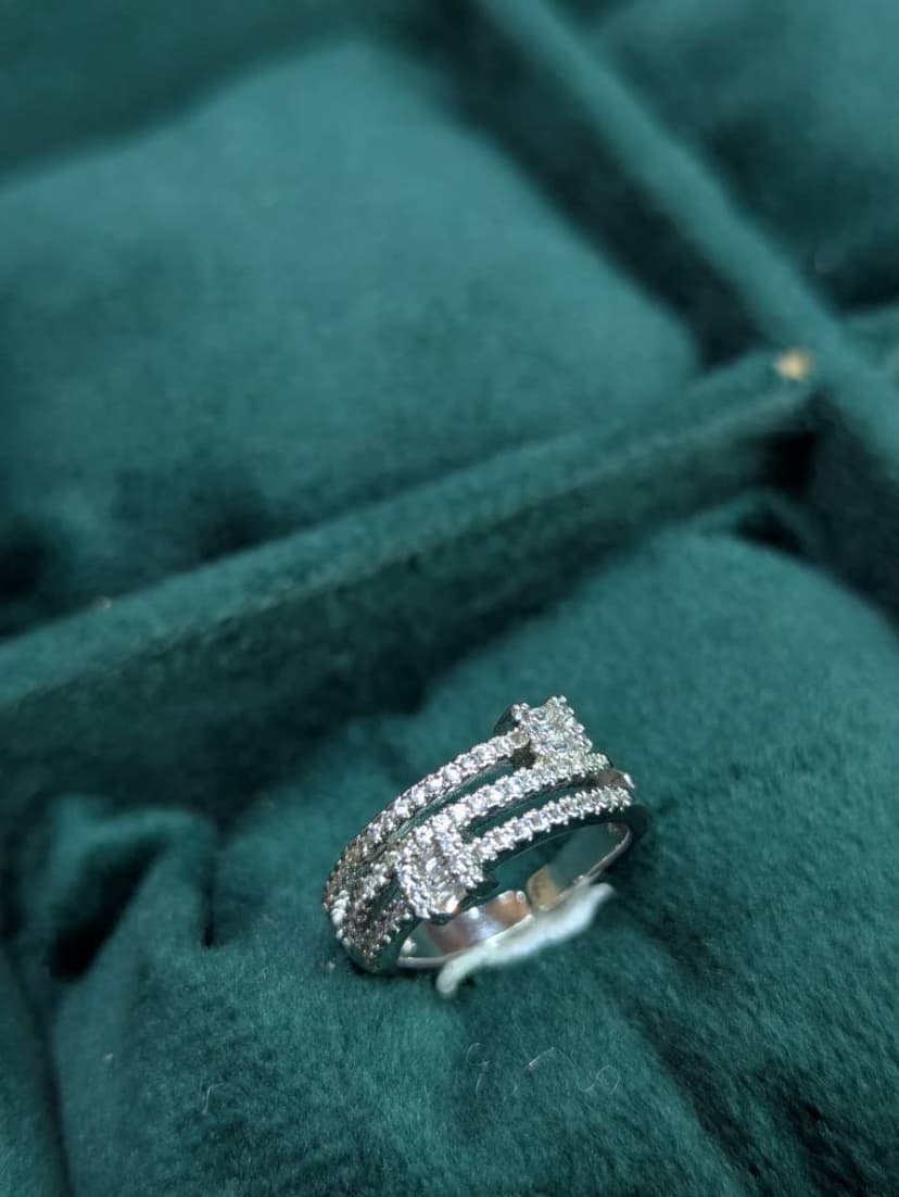 Silver 3 layered Ring