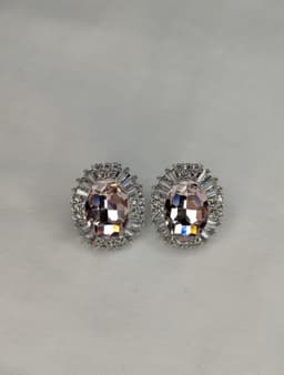 Oval silver earring thumbnail 1