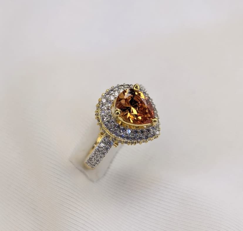 Amber Teardrop Ring