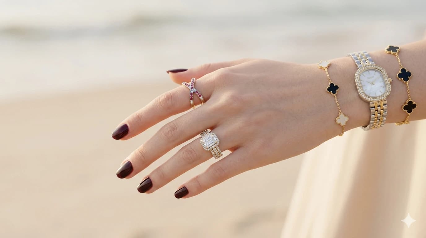 hand image of jewelry and watches